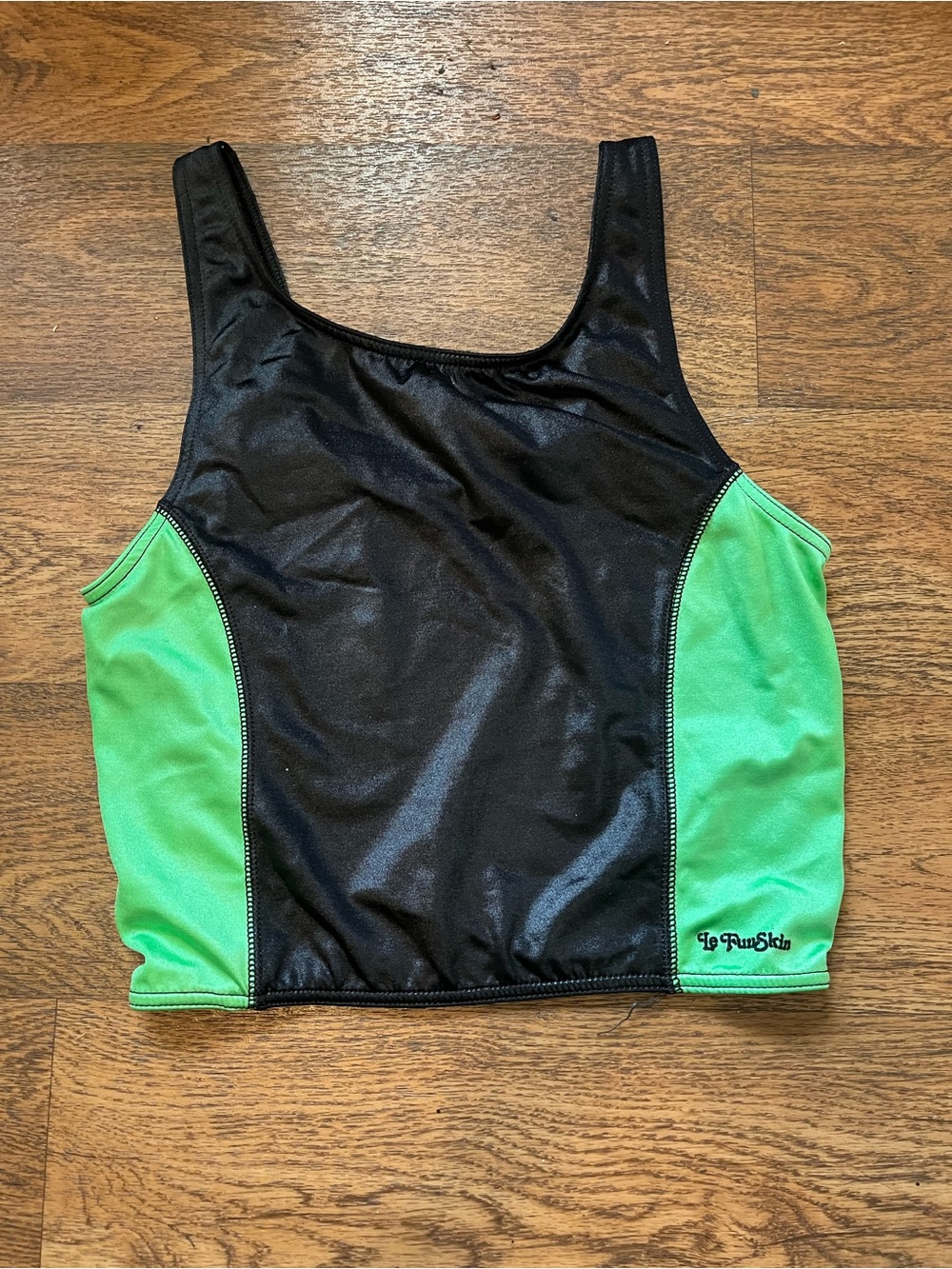 Black and Green Athletic Crop Top